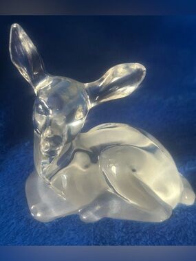 Fenton Clear Glass Deer/fawn Figurine